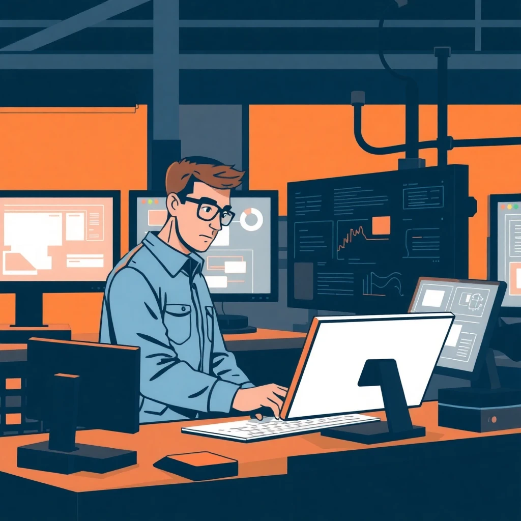 Ingeniero de software trabajando en un entorno avanzado