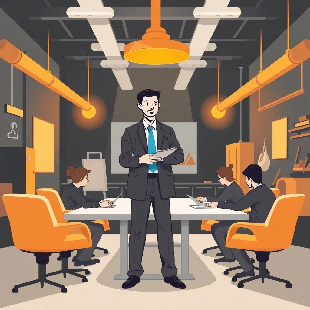 Gerente de ventas dirigiendo una reunión