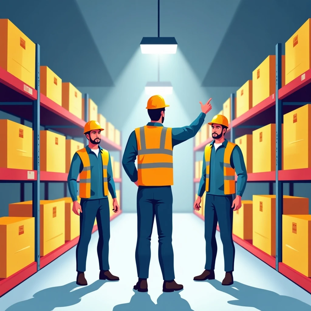 Supervisando en un almacén