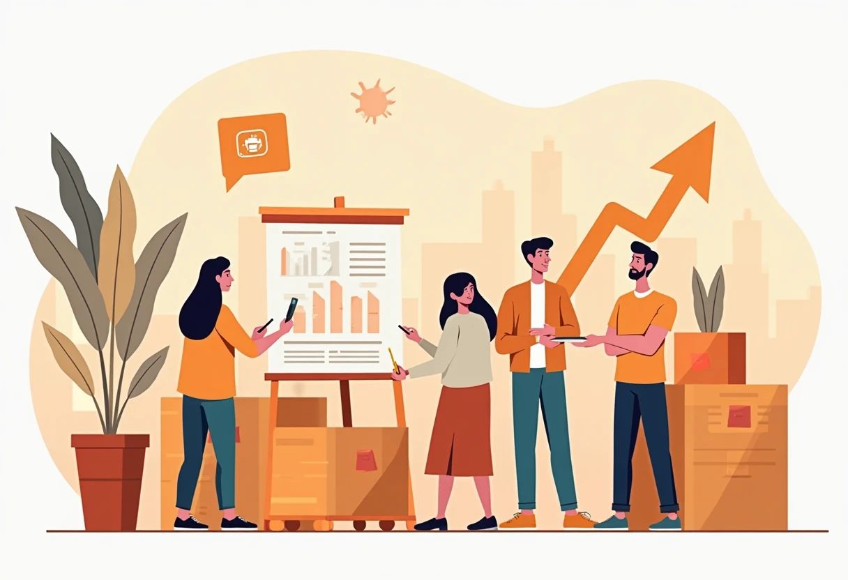 Trabajo en equipo en un almacén moderno
