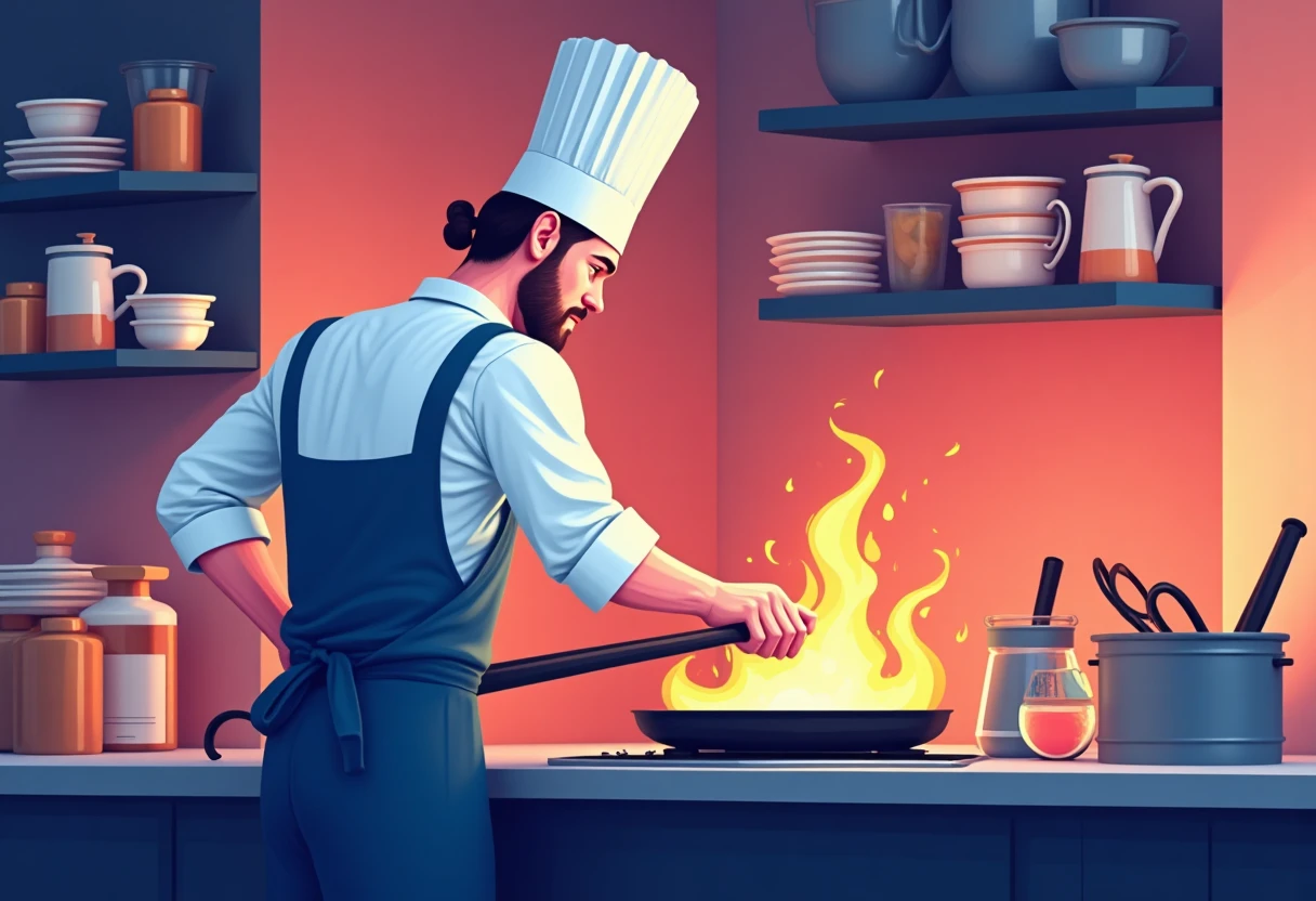 Chef trabajando en un restaurante