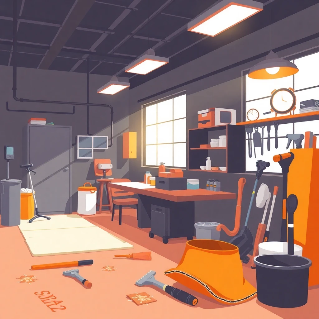 Herramientas de limpieza organizadas