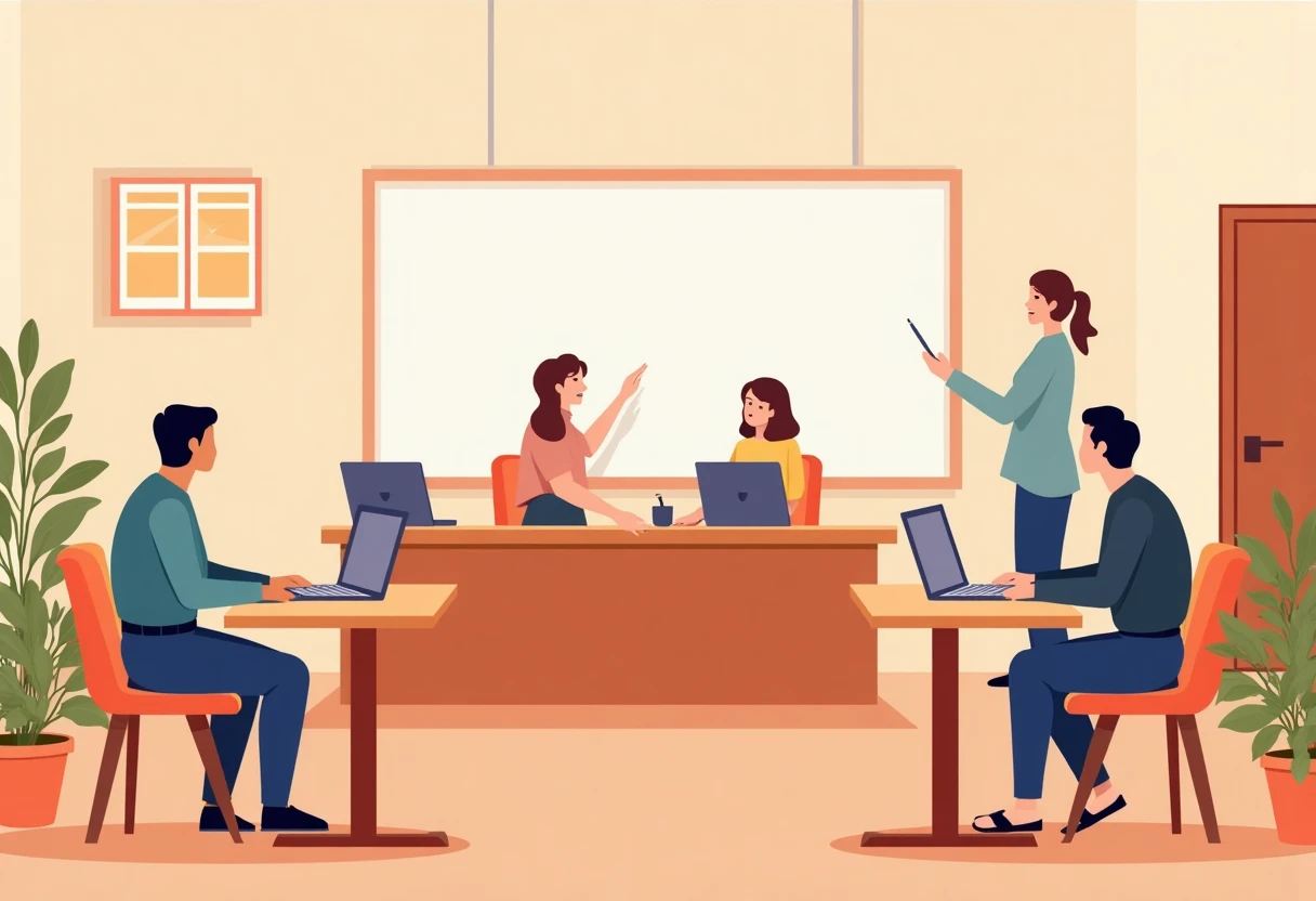 Aula moderna bien equipada