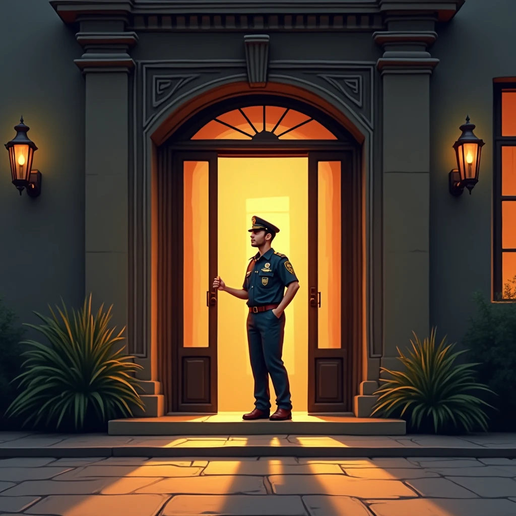 Trabajador de seguridad feliz