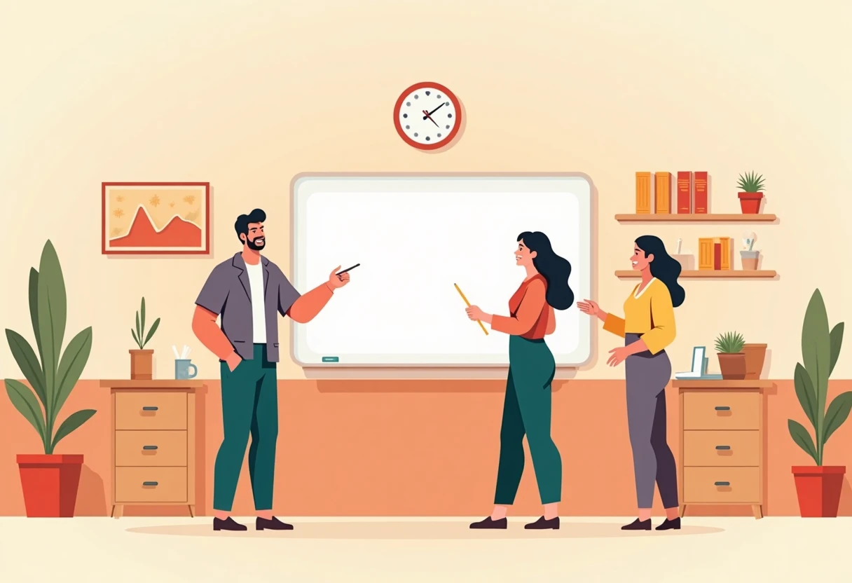 Enseignants collaborant dans une salle de classe