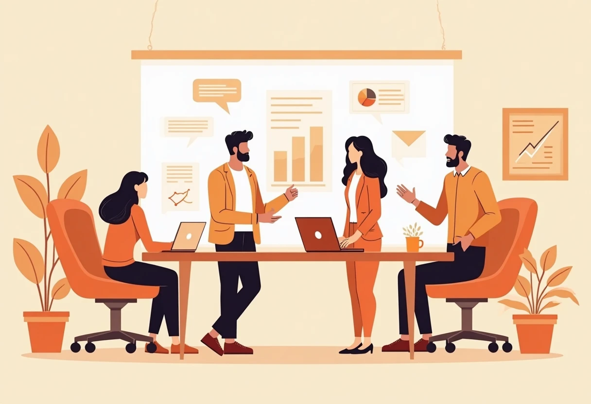 Team meeting in a production environment