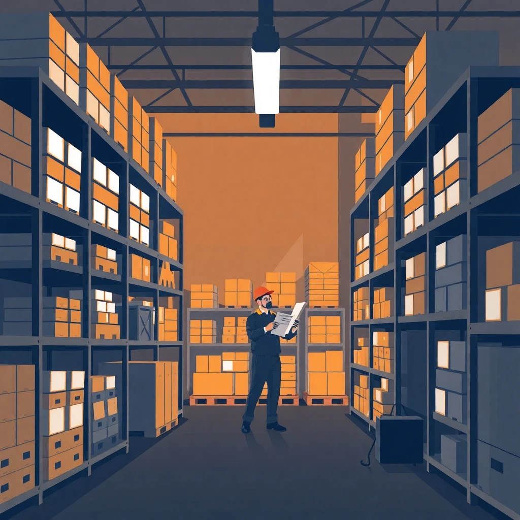 Interior de un almacén moderno