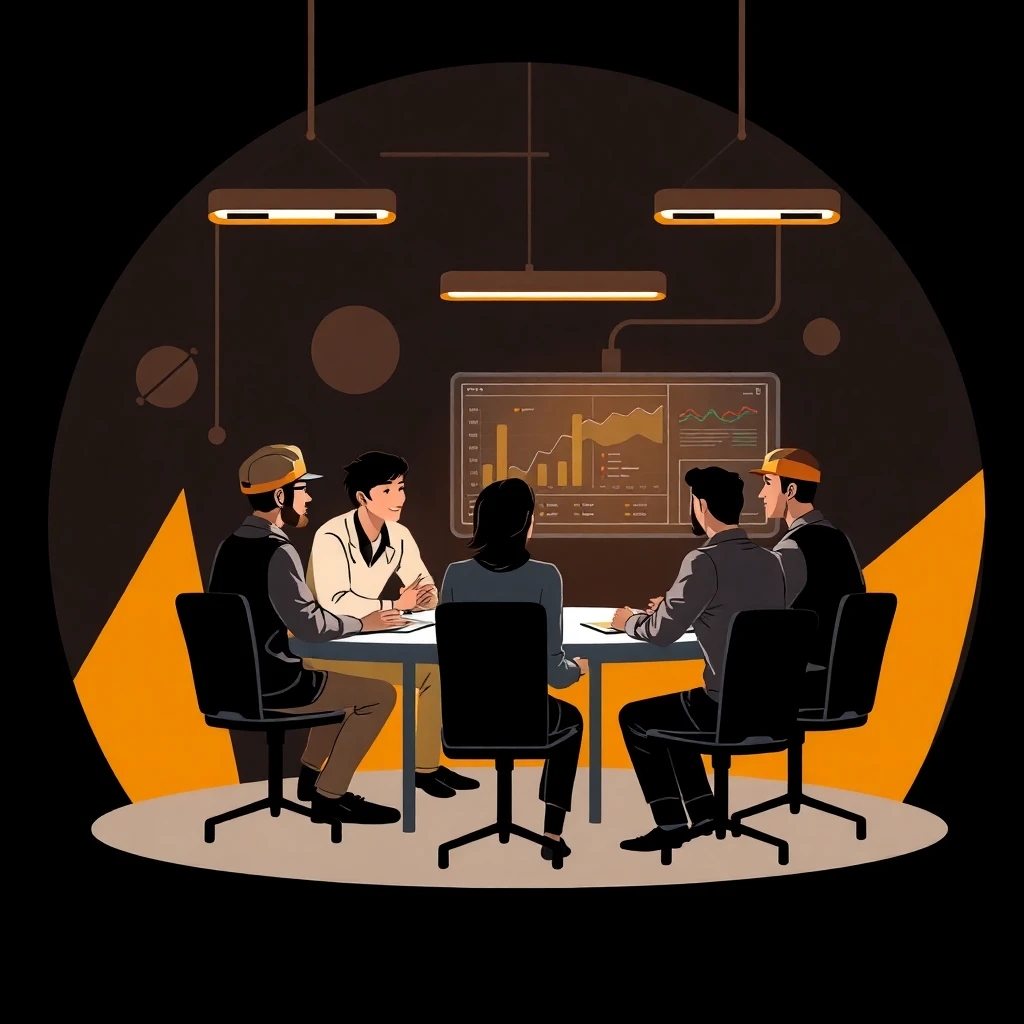 Discusión en equipo sobre trabajos de ventas