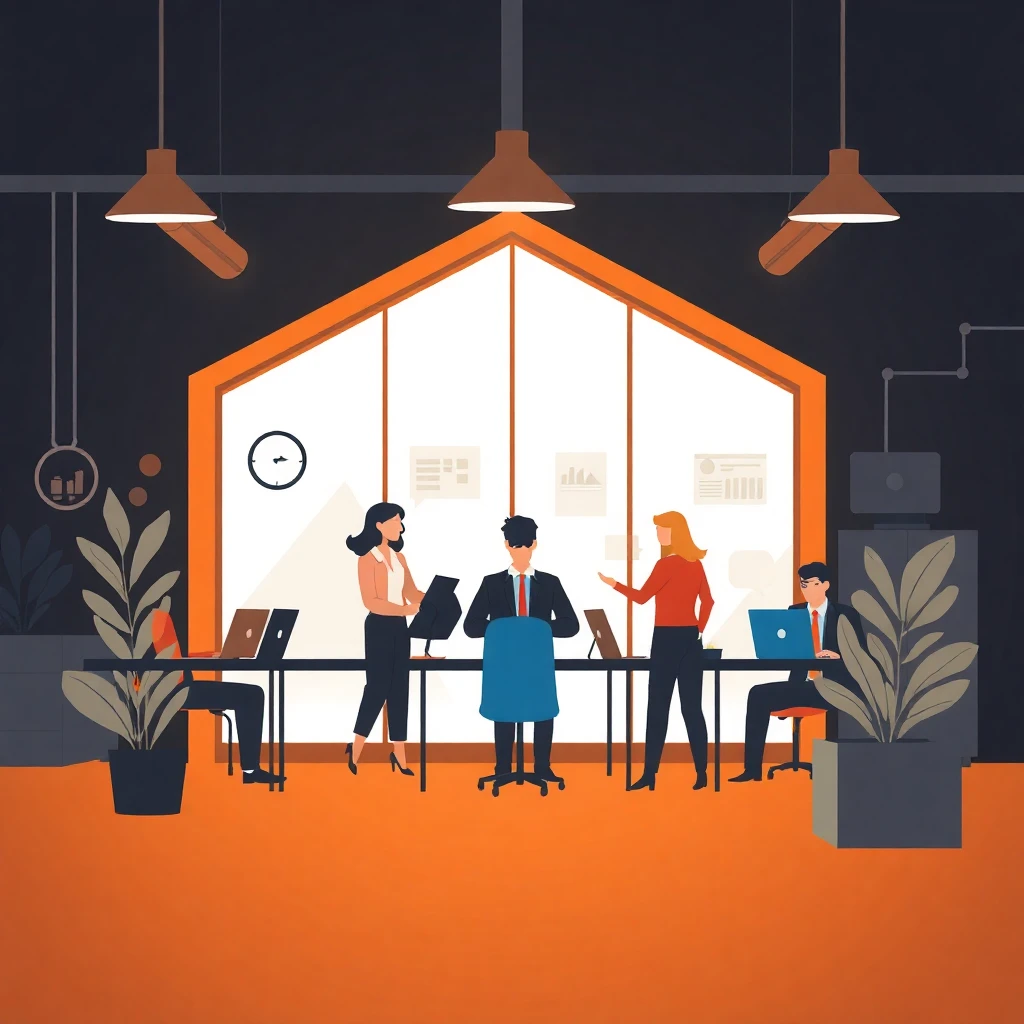 Colaboración en un entorno de oficina