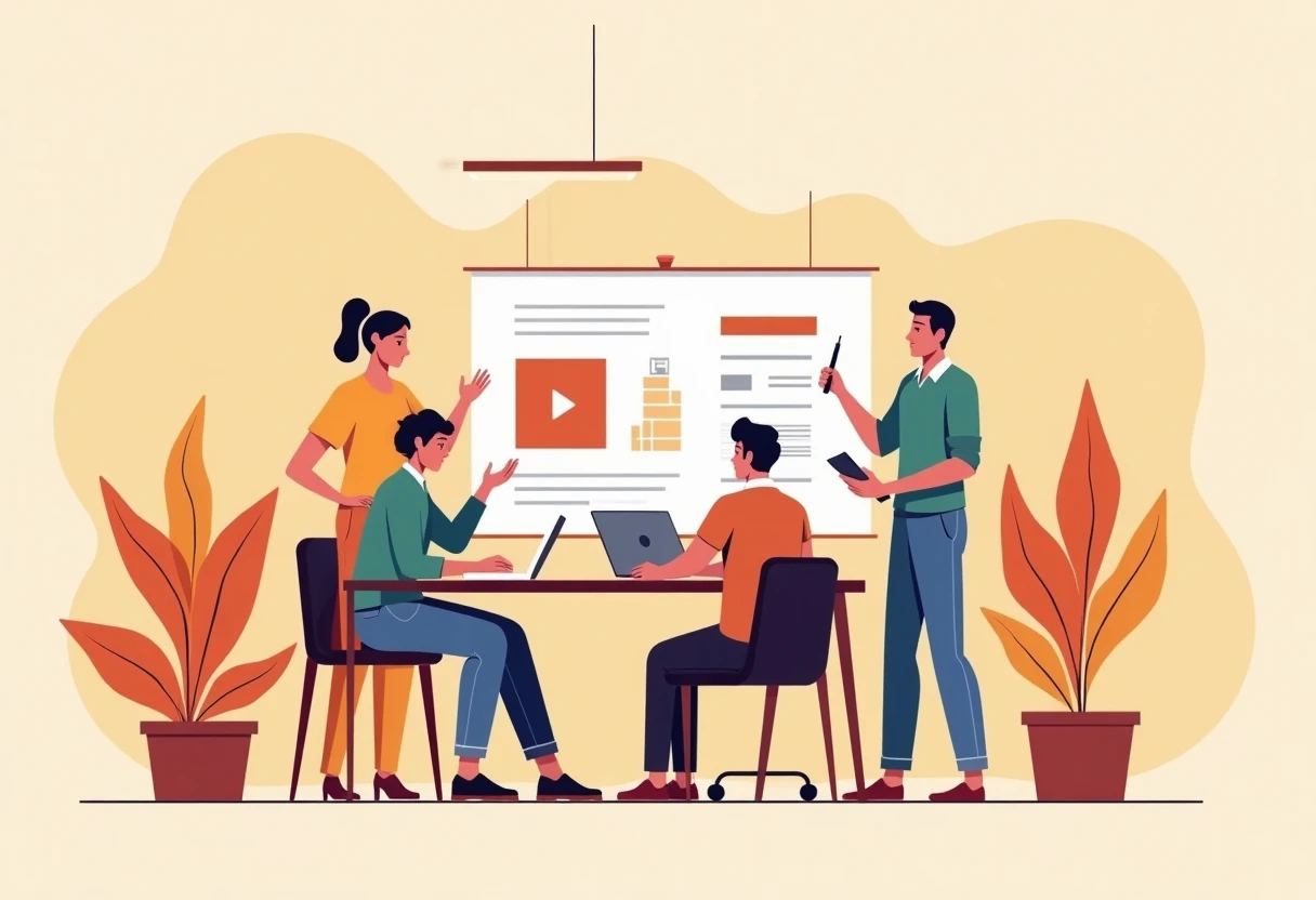 Software engineers collaborating