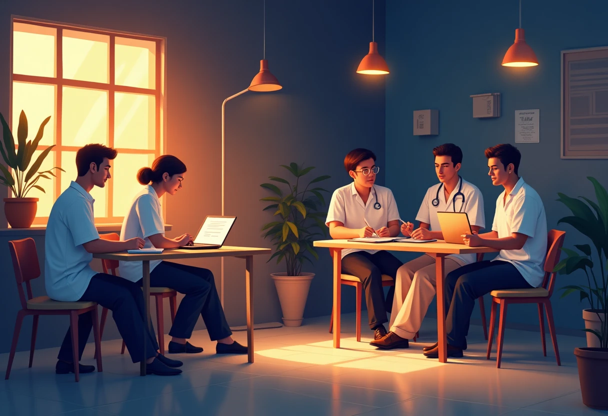 Revisando opciones de trabajo en enfermería