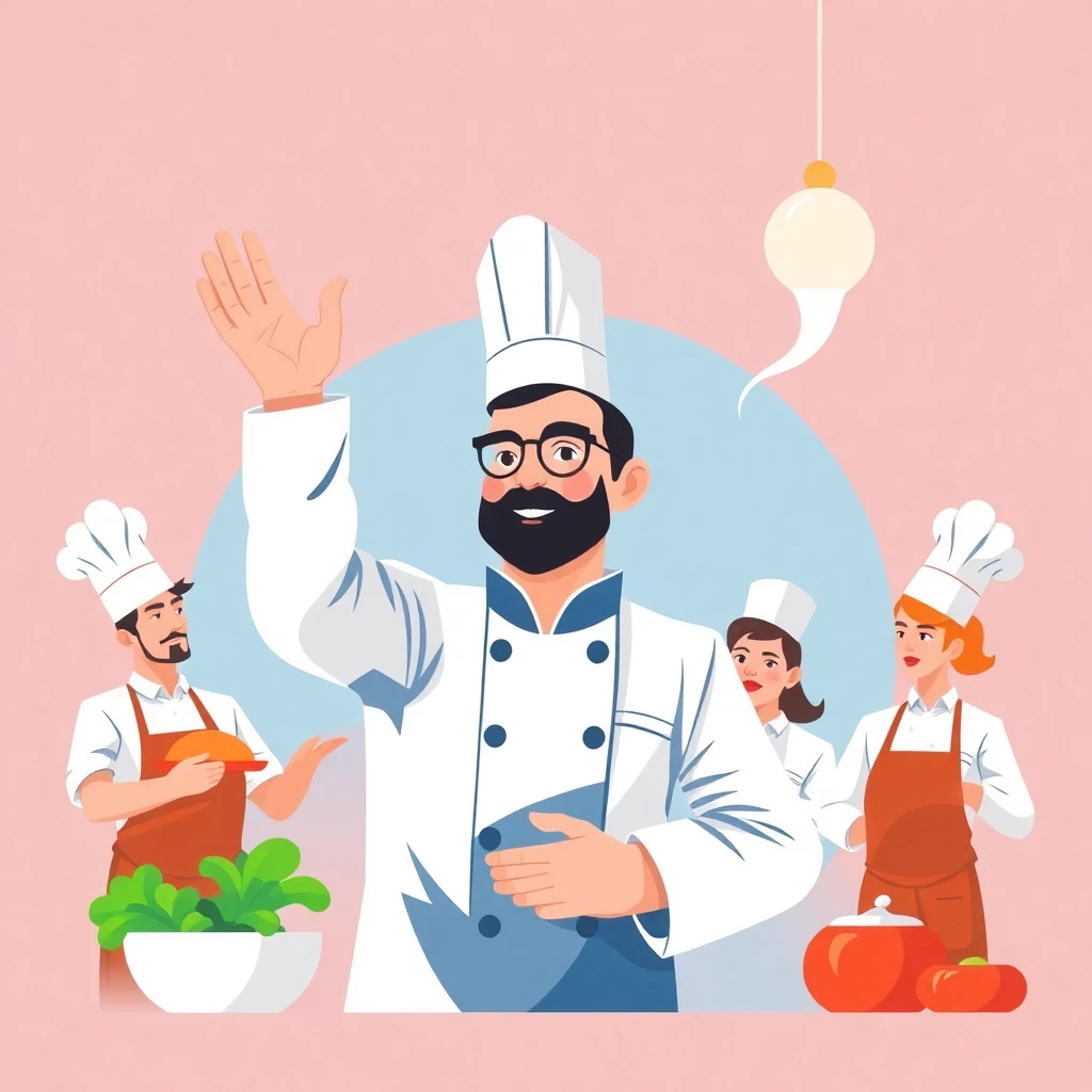 Chef ejecutivo supervisando la cocina