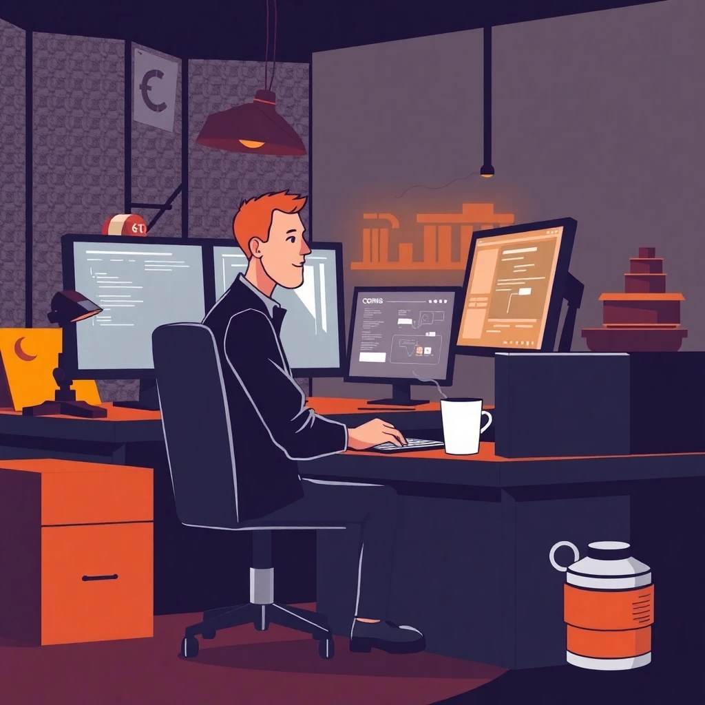 Desarrollador trabajando remotamente