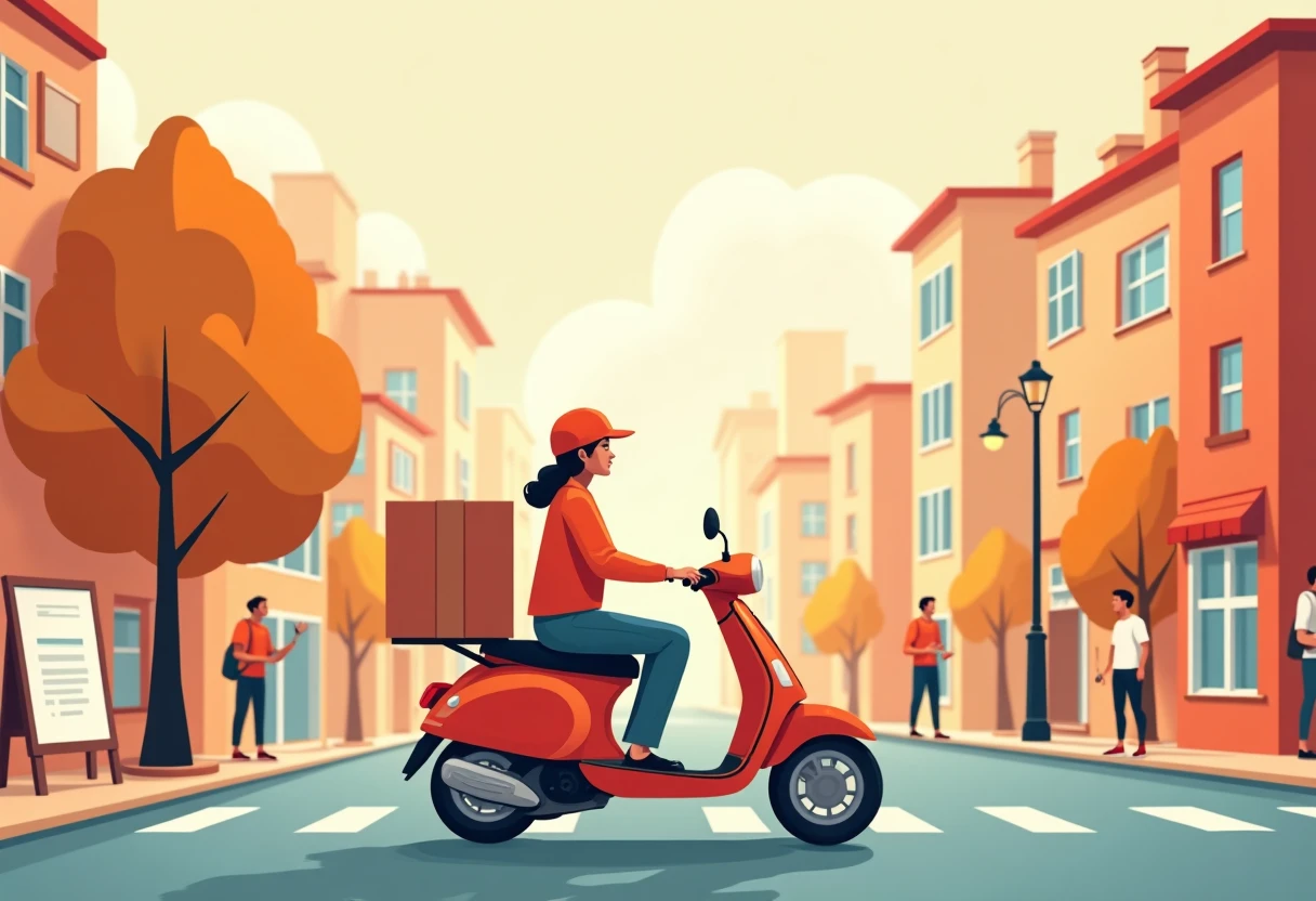 Courier navigating city