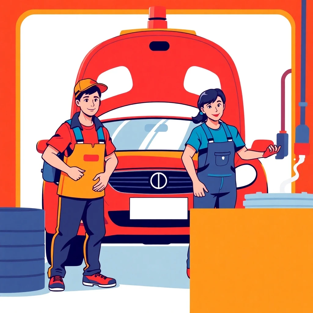 Trabajo en equipo en lavado de autos