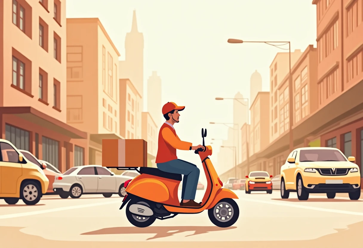 Repartidor en motocicleta en Colombia