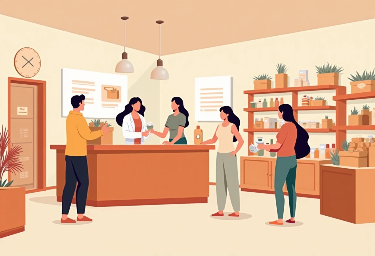 Ambiente enérgico en una tienda de retail