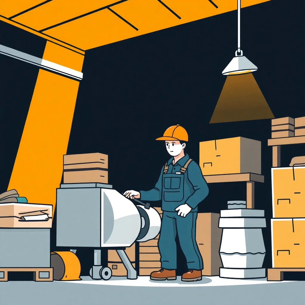 Trabajador de almacén en acción