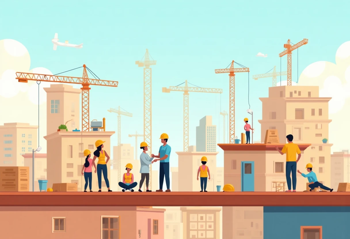 Trabajos de construcción en Colombia