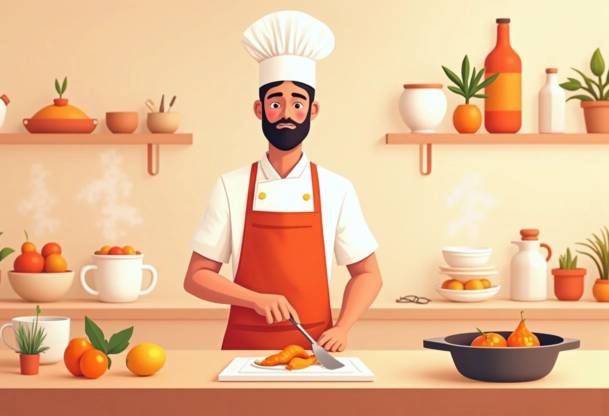 Chef trabajando en un restaurante de lujo