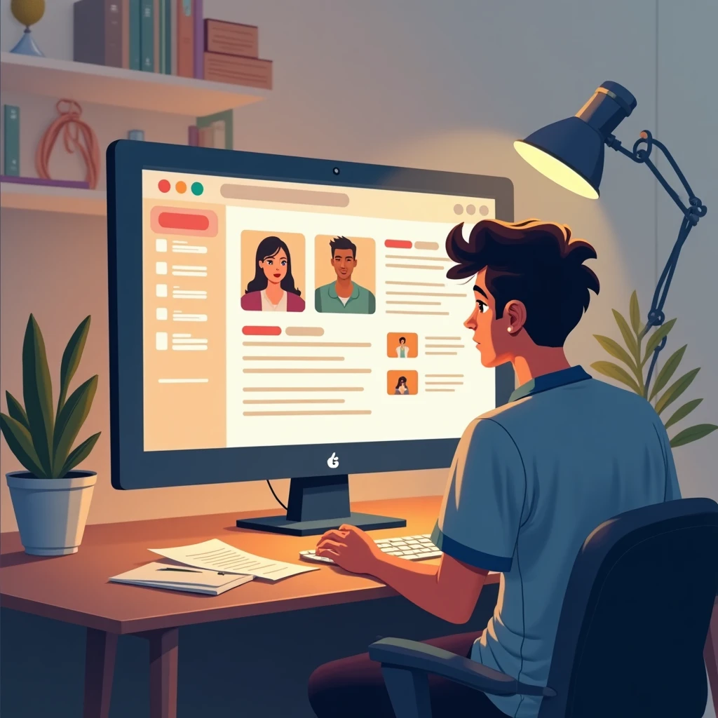 Revisando ofertas de trabajo cuidadosamente